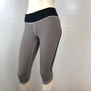 Lululemon Fast Free Stripe Ruffle Cropped Leggings